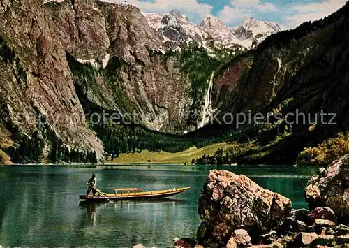 Berchtesgaden Obesee mit Teufelshoerner und Roethbachfall Kat. Berchtesgaden