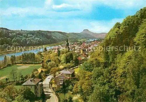 Bad Schandau Blick vom Personenauftzu mit Lilienstein Kat. Bad Schandau