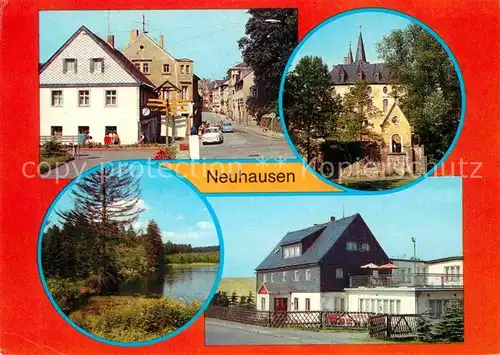 Neuhausen Erzgebirge Bahnhofstrasse Schloss Purschenstein Ferienheim Dachsbaude Kat. Neuhausen Erzgebirge