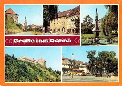 Dohna Sachsen Ratskeller Postmeilensaeule Burg Kat. Dohna Sachsen