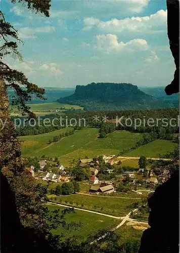 Lilienstein Blick vom Pfaffenstein Kat. Bad Schandau