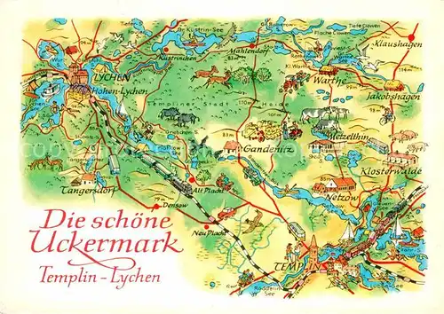 Templin Lychen Lageplan Uckermark Kat. Templin