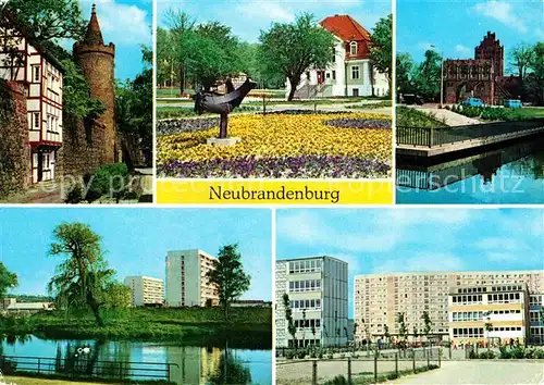 Neubrandenburg Wiekhaus und Moenchenturm Stadtpark Treptower Tor Kat. Neubrandenburg