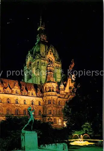 Hannover Rathaus bei Nacht Kat. Hannover
