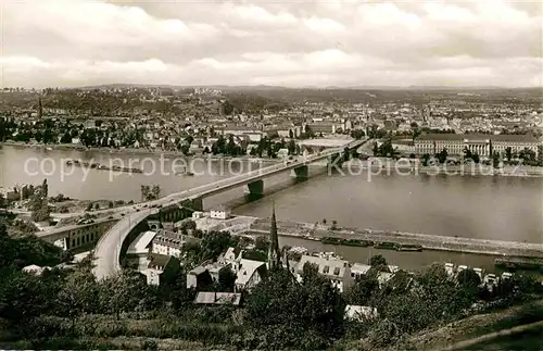 Koblenz Rhein Fliegeraufnahme Rheinbruecke Kat. Koblenz