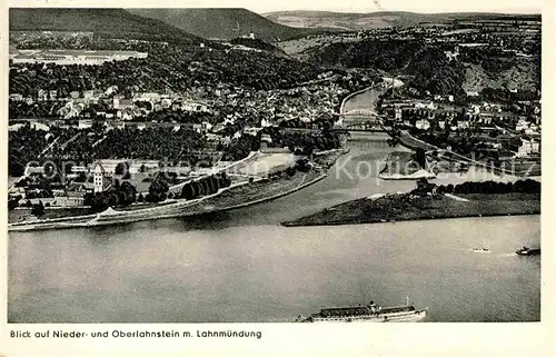 Oberlahnstein Fliegeraufnahme mit Lahnmuendung Kat. Lahnstein