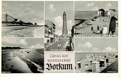 Borkum Nordseebad Strand Leuchtturm Promenade Kat. Borkum
