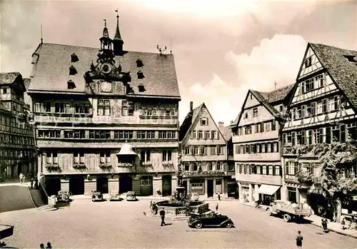 Tuebingen Marktplatz mit Rathaus Universitaetsstadt Kat. Tuebingen