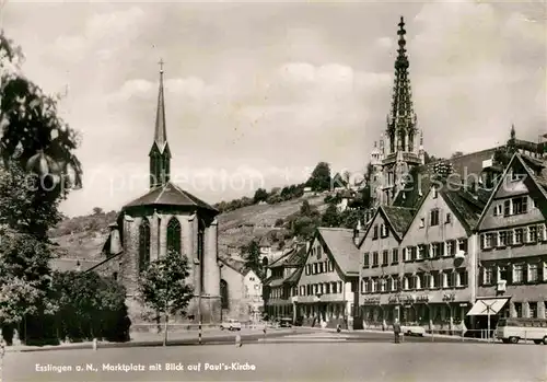 Esslingen Neckar Marktplatz mit Pauls Kirche Kat. Esslingen am Neckar