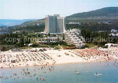 Albena Fliegeraufnahme Strand und Hotel / Bulgarien /