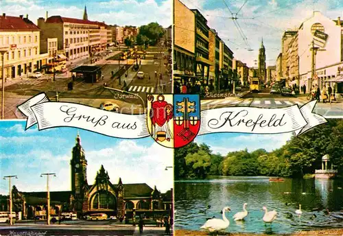 Krefeld Rheinstrasse Ostwall Hauptbahnhof Kat. Krefeld