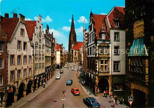 Muenster Westfalen Prinzipalmarkt und Lambertikirche Kat. Muenster