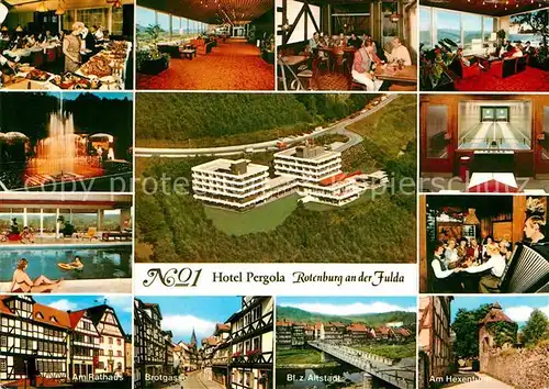Rotenburg Fulda Fliegeraufnahme Hotel Pergola Kat. Rotenburg a.d. Fulda