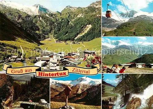 Hintertux Zillertal Fliegeraufnahme Wasserfall Seilbahn Kat. Tux