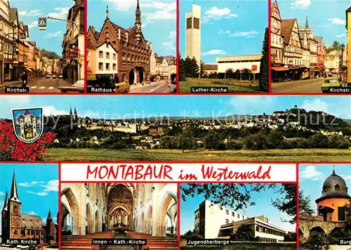 Montabaur Westerwald Kirchstrasse Luther Kirvhe Burg Jugendherberge Kat. Montabaur
