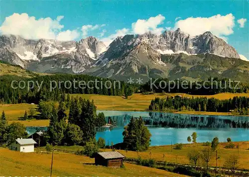 Kitzbuehel Tirol Schwarzsee gegen Kaisergebirge Kat. Kitzbuehel