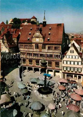 Tuebingen Marktplatz mit Rathaus und Schloss Kat. Tuebingen