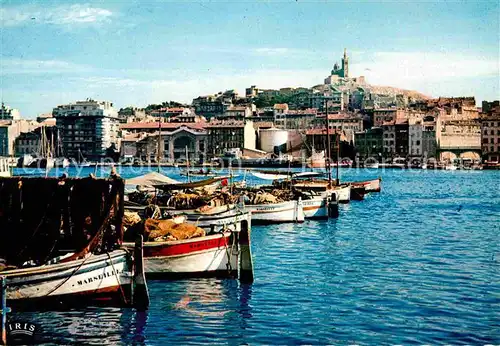 Marseille Hafenpartie und Notre Dame de la Garde Kat. Marseille