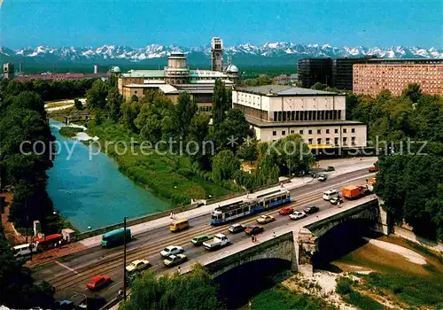 Muenchen Isar und Deutsches Museum Kat. Muenchen