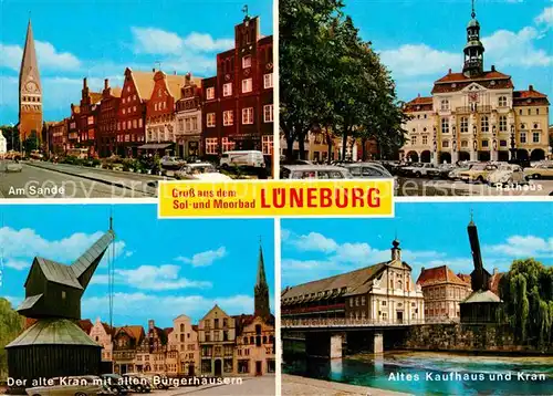 Lueneburg Am Sande Altes Kaufhaus und Kran Buergerhaeuser Kat. Lueneburg