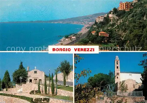 Borgio Verezzi Kirchen Strand  Kat. Italien