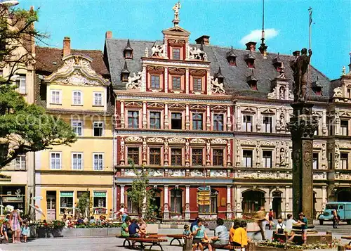 Erfurt Fischmarkt mit Roland Haus zum Breiten Herd Gildehaus Kat. Erfurt