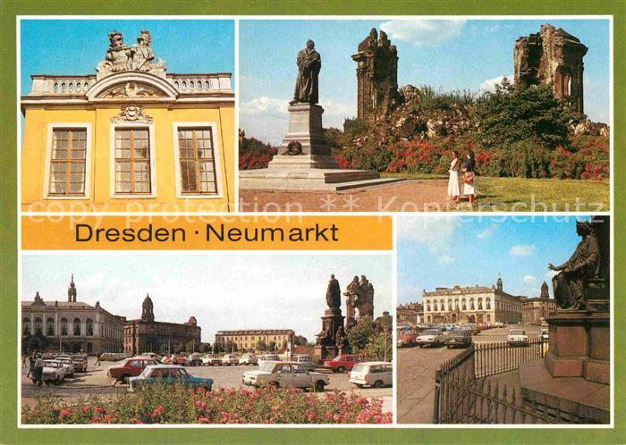 Dresden Neumarkt Coselpalais Ruine Frauenkirche Lutherdenkmal Verkehrsmuseum Kat Dresden Elbe Nr Kv Oldthing Ansichtskarten Sachsen