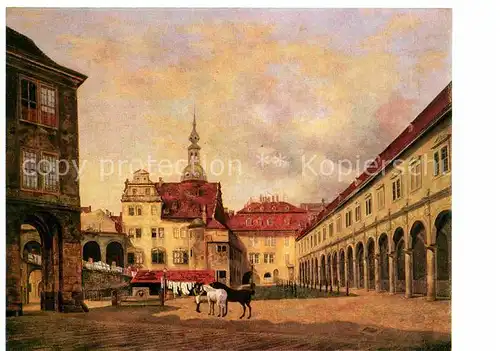 Dresden Stallhof Kuenstlerkarte Johann Gottfried Pulian Kat. Dresden Elbe