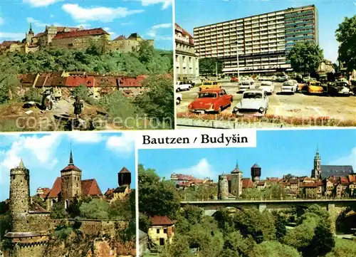 Bautzen Ortenburg Hochhaus Platz der Roten Armee Wasserkunst Friedensbruecke Kat. Bautzen