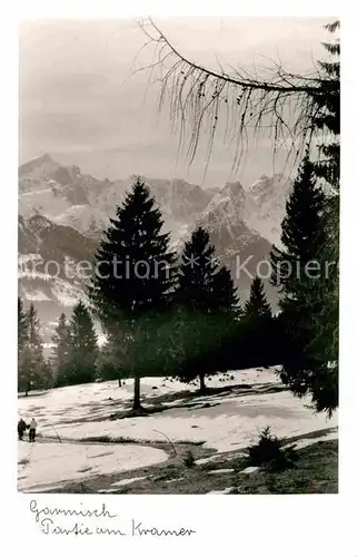 Garmisch Partenkirchen Partie am Kramer Winterpanorama Alpen Kat. Garmisch Partenkirchen