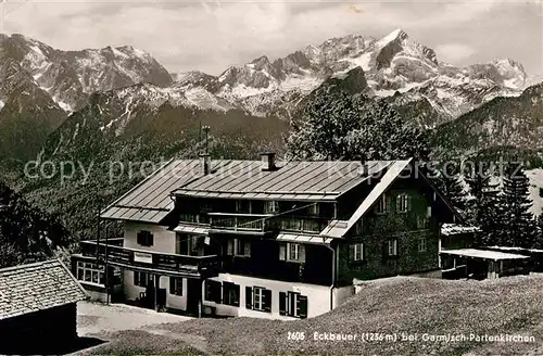 Garmisch Partenkirchen Berggasthof Eckbauer Alpenpanorama Kat. Garmisch Partenkirchen