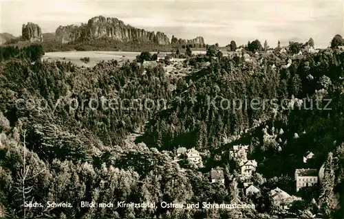 Kirnitzschtal Ostrau und Schrammsteine Elbsandsteingebirge Kat. Kirnitzschtal