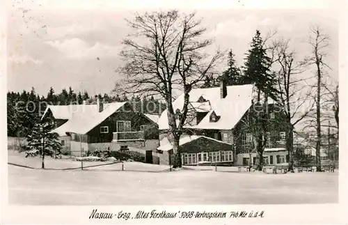 Nassau Erzgebirge Altes Forsthaus FDGB Vertragsheim Winterlandschaft Kat. Frauenstein Sachsen