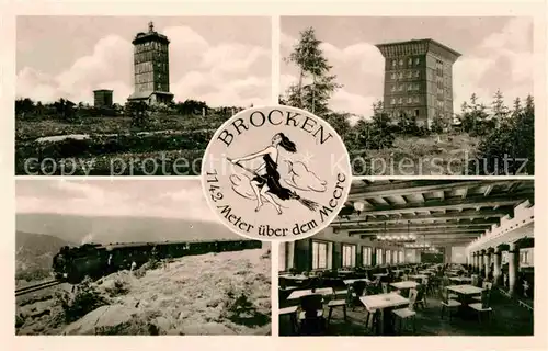 Brocken Harz Berghotel Restaurant Dampflokomotive Hexe