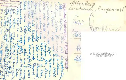 Altenberg Erzgebirge Sanatorium Raupennest Kat. Geising