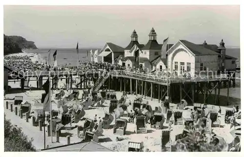 Ahlbeck Ostseebad Seebruecke Strand Kat. Heringsdorf Insel Usedom