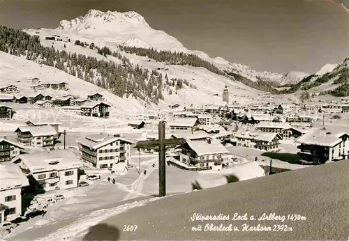 Lech Vorarlberg Skiparadies am Arlberg mit Oberlech und Karhorn Winterpanorama Kat. Lech