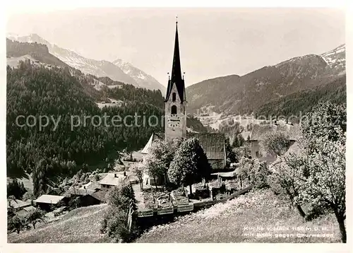 Malix Kirche Blick gegen Churwalden Alpen Kat. Malix