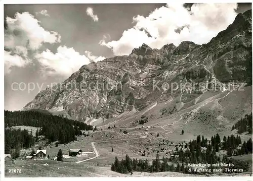 Schwaegalp AR mit Saentis und Aufstieg nach Tierwies Appenzeller Alpen