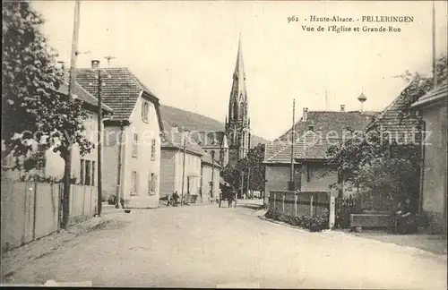 Felleringen Vue de Eglise Grande Rue Kat. Fellering