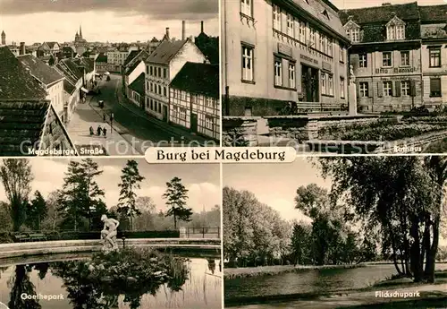 Burg Magdeburg Magdeburger Strasse Rathaus Flickschupark Goethepark Kat. Burg