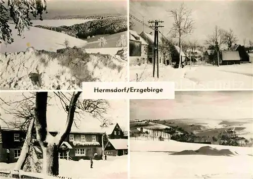 Hermsdorf Erzgebirge Teilansichten Winterlandschaften Kat. Hermsdorf Osterzgebirge