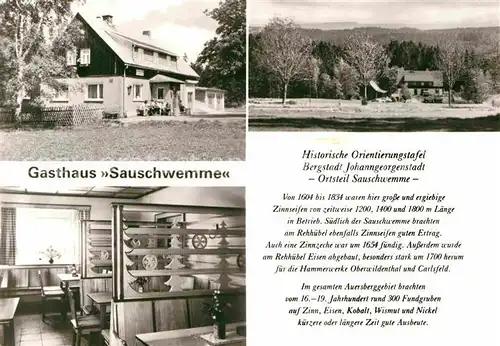 Johanngeorgenstadt Gasthaus Sauschwemme Historische Orientierungstafel Kat. Johanngeorgenstadt