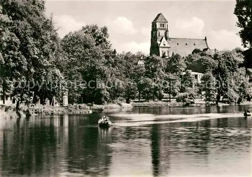 Karl Marx Stadt Schlossteich mit Schlosskirche Kat. Chemnitz