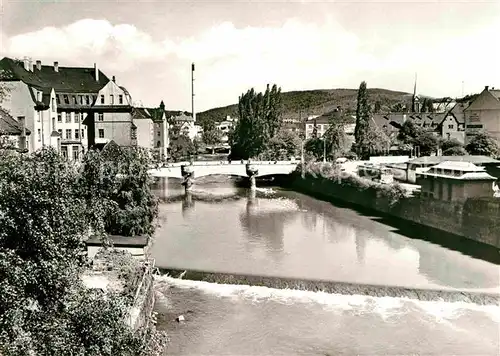 Aue Erzgebirge Blick von der Karl Marx Bruecke Kat. Aue