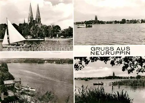 Neuruppin Kirche Ruppiner See Segeln Kat. Neuruppin