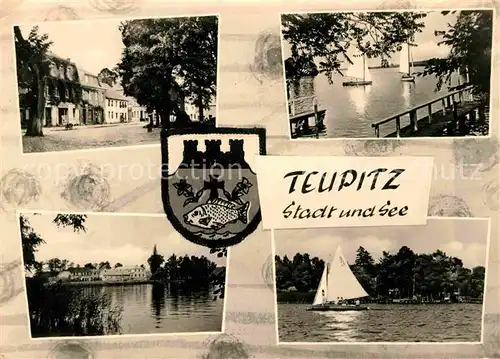 Teupitz Stadt und See Segeln Wappen Kat. Teupitz