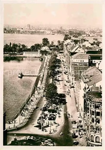 Hamburg Blick auf den Ballindamm Binnenalster Kat. Hamburg