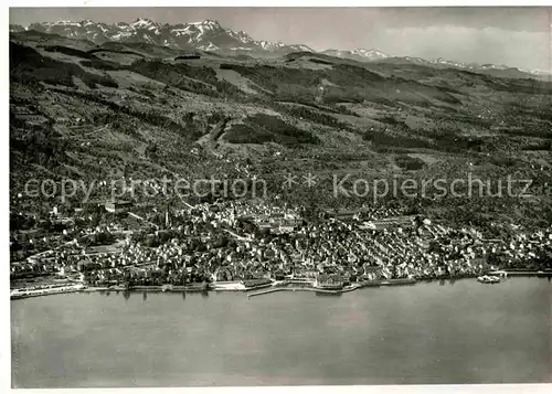 Rorschach Bodensee Blick zum Saentis Appenzeller Alpen Fliegeraufnahme Kat. Rorschach