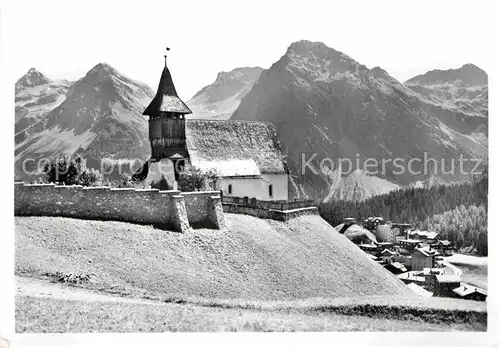 Arosa GR Bergkirchli Alpenpanorama Kat. Arosa